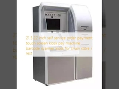21.5 22 inch zelfbediening bestelling betaling touchscreen kiosk betaalmachine barcode scanner kiosk voor keten winkel / rust