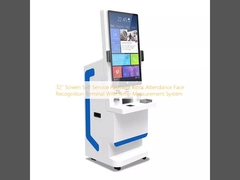 32-inch scherm Zelfbediening Betaling Kiosk Aanwezigheid Gezichtsherkenningsterminal met temperatuurmeetsysteem