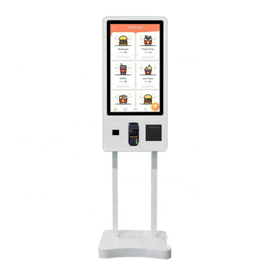De witte Zelf het Bestel- Machine van Kioskbill payment cash acceptor ticket