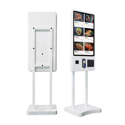 De witte Zelf het Bestel- Machine van Kioskbill payment cash acceptor ticket