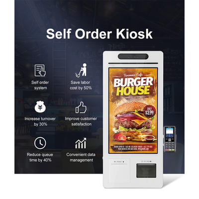 24“ Touch screen Zelf het Bestel- de Betalingspos van de Kioskmachine Systeem