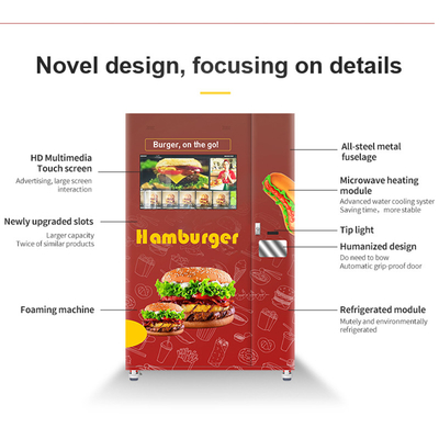 24 uren 32“ de Kiosk van de Touch screenAutomaat voor Hamburger Heet Voedsel
