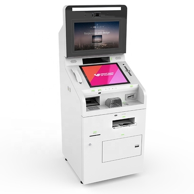 De machinekiosk van de bank trekt de videoteller voor storting van het kaart de verdeelgeld de overdrachtdienst terug