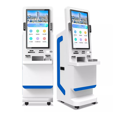 32-inch scherm Zelfbediening Betaling Kiosk Aanwezigheid Gezichtsherkenningsterminal met temperatuurmeetsysteem