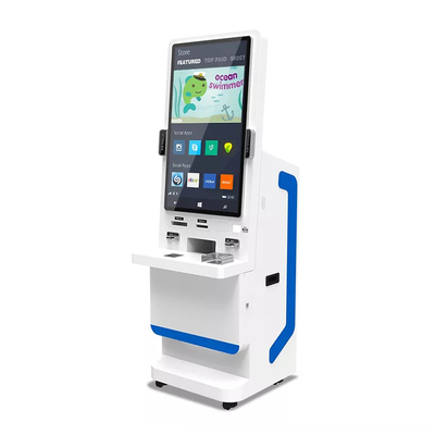 32-inch scherm Zelfbediening Betaling Kiosk Aanwezigheid Gezichtsherkenningsterminal met temperatuurmeetsysteem