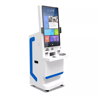 32-inch scherm Zelfbediening Betaling Kiosk Aanwezigheid Gezichtsherkenningsterminal met temperatuurmeetsysteem